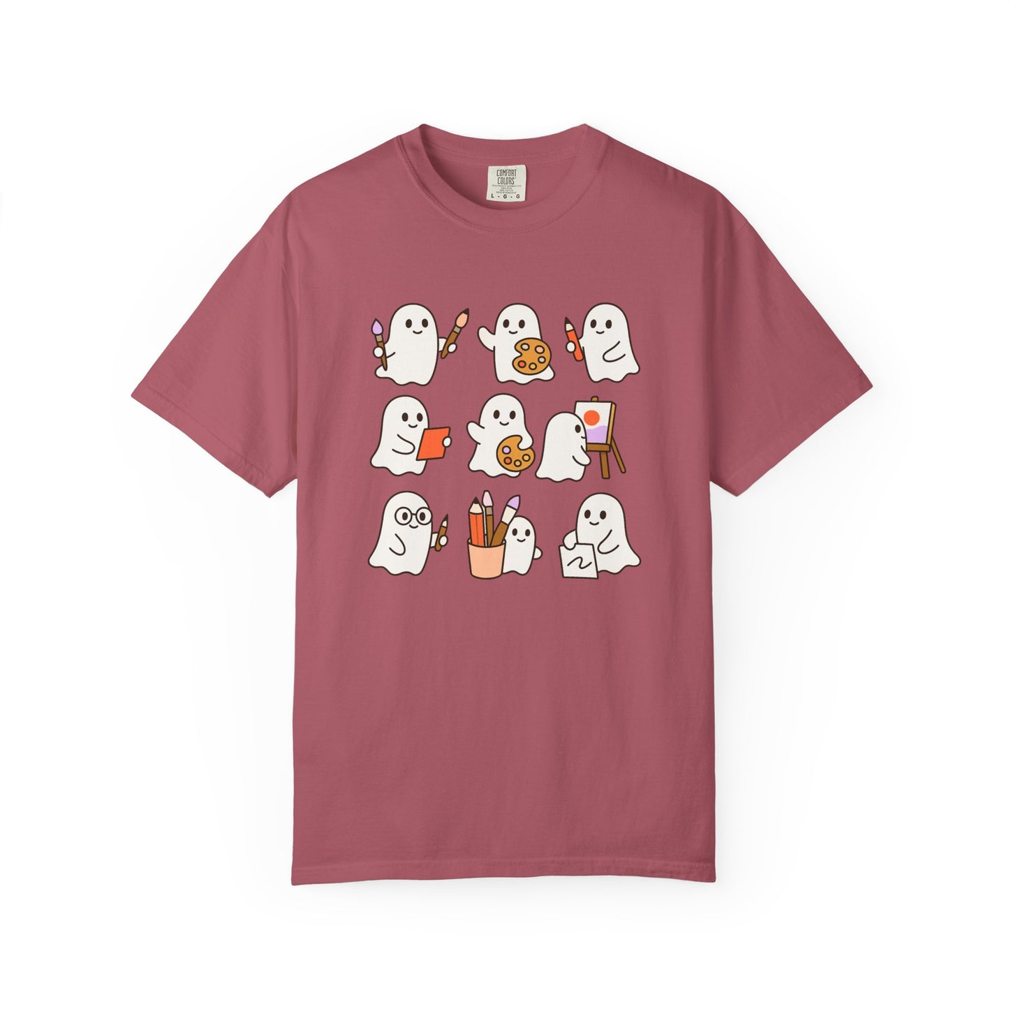 Comfort Colors® Art Teacher Ghost Shirt Halloween Artist Tee Cute Creative Ghosts Fall Gift for Art Lovers Coquette Classroom Style