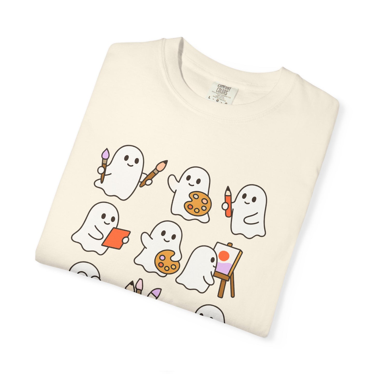 Comfort Colors® Art Teacher Ghost Shirt Halloween Artist Tee Cute Creative Ghosts Fall Gift for Art Lovers Coquette Classroom Style