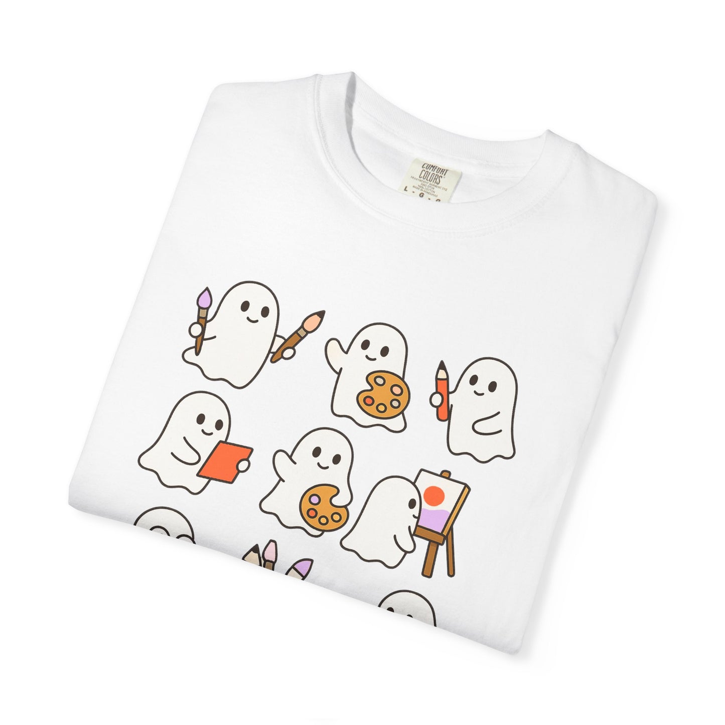 Comfort Colors® Art Teacher Ghost Shirt Halloween Artist Tee Cute Creative Ghosts Fall Gift for Art Lovers Coquette Classroom Style