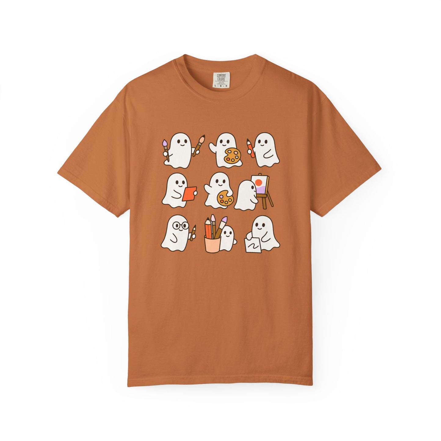 Comfort Colors® Art Teacher Ghost Shirt Halloween Artist Tee Cute Creative Ghosts Fall Gift for Art Lovers Coquette Classroom Style