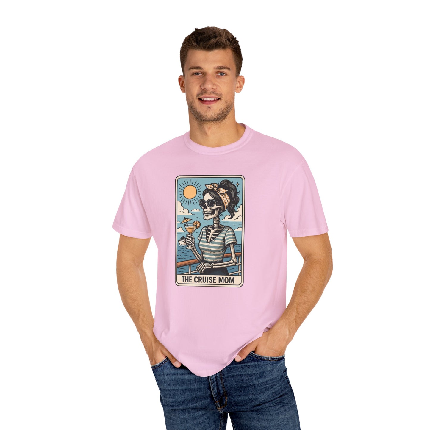 The Cruise Mom Shirt, Comfort Colors® Skeleton Tarot Card T-Shirt, Nautical Summer Vacation Tee, Funny Gift for Cruising Mama