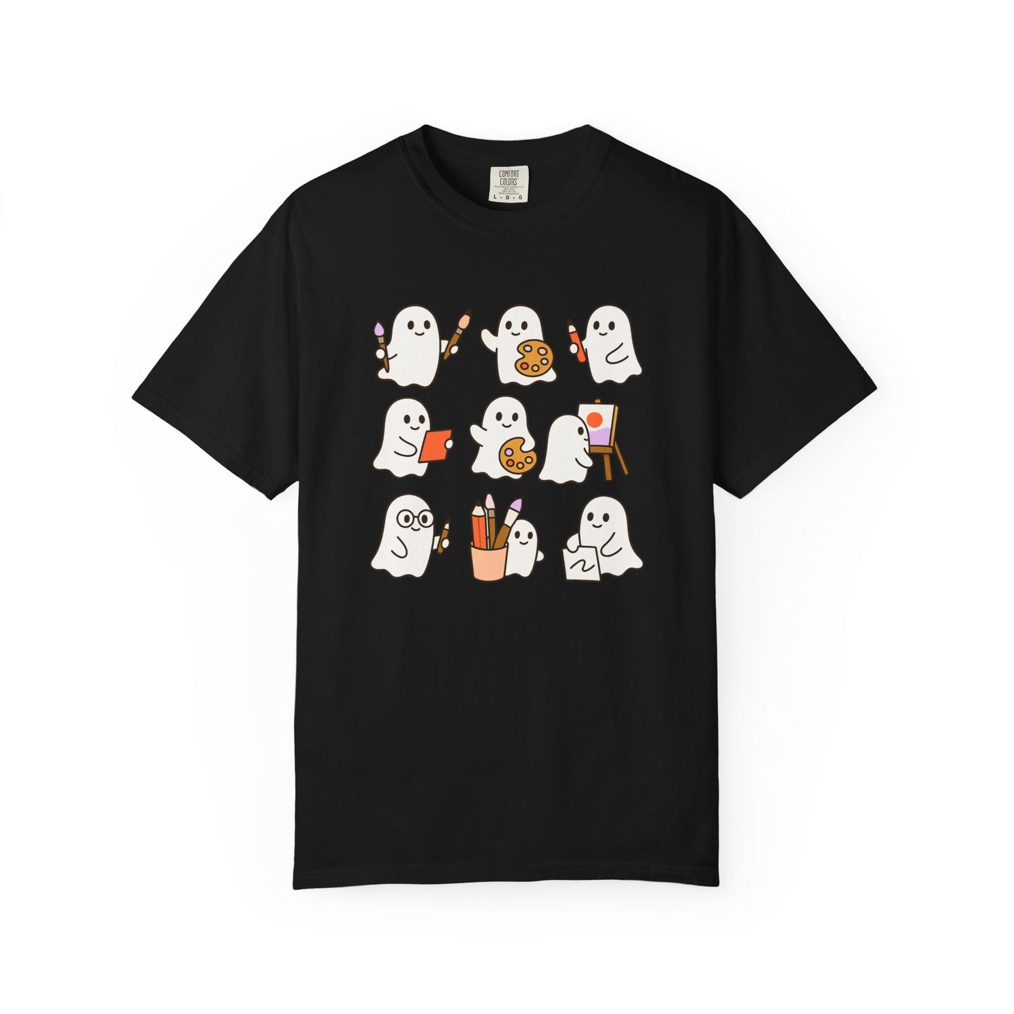 Comfort Colors® Art Teacher Ghost Shirt Halloween Artist Tee Cute Creative Ghosts Fall Gift for Art Lovers Coquette Classroom Style