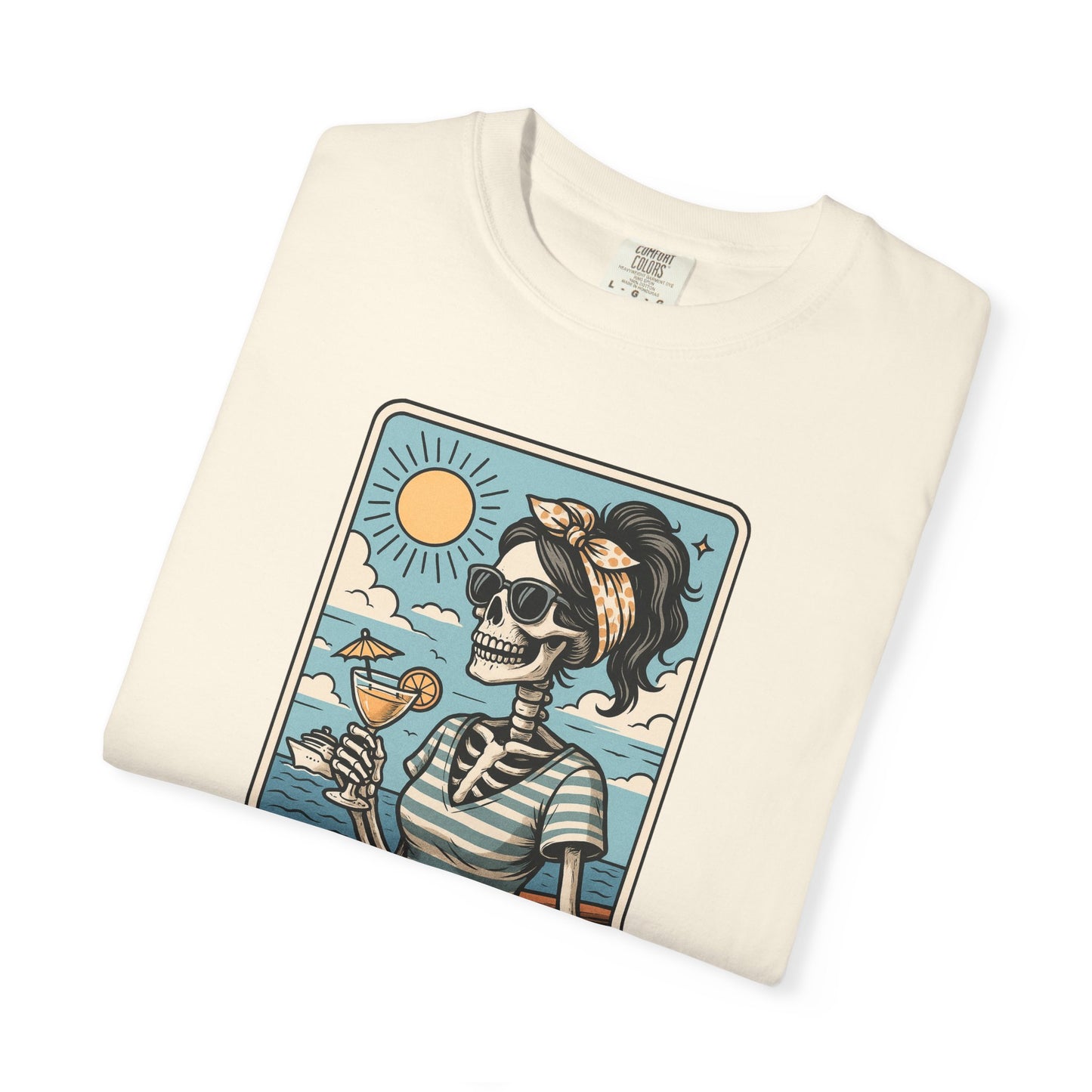 The Cruise Mom Shirt, Comfort Colors® Skeleton Tarot Card T-Shirt, Nautical Summer Vacation Tee, Funny Gift for Cruising Mama
