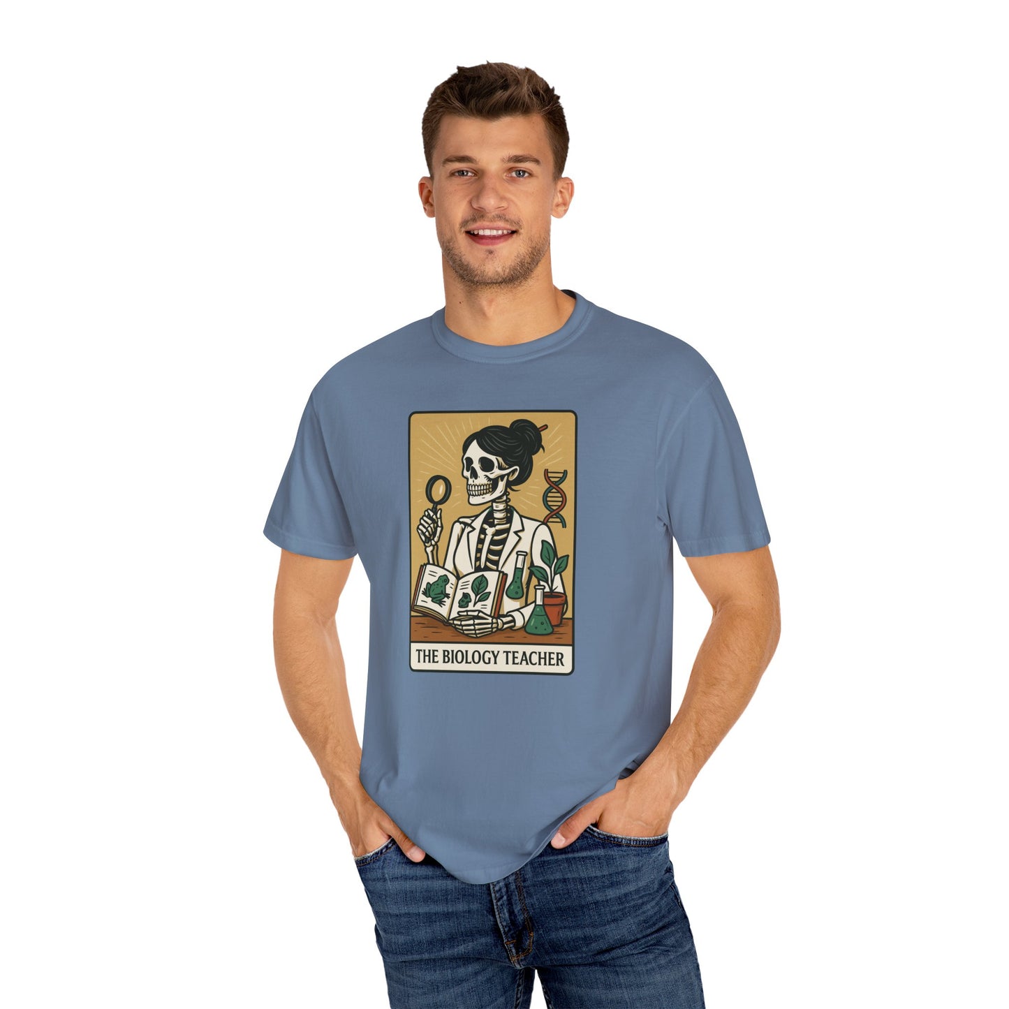 The Biology Teacher Shirt Comfort Colors® Skeleton Science, Funny Halloween Gift for Botanists and Science Lovers, back to school gift