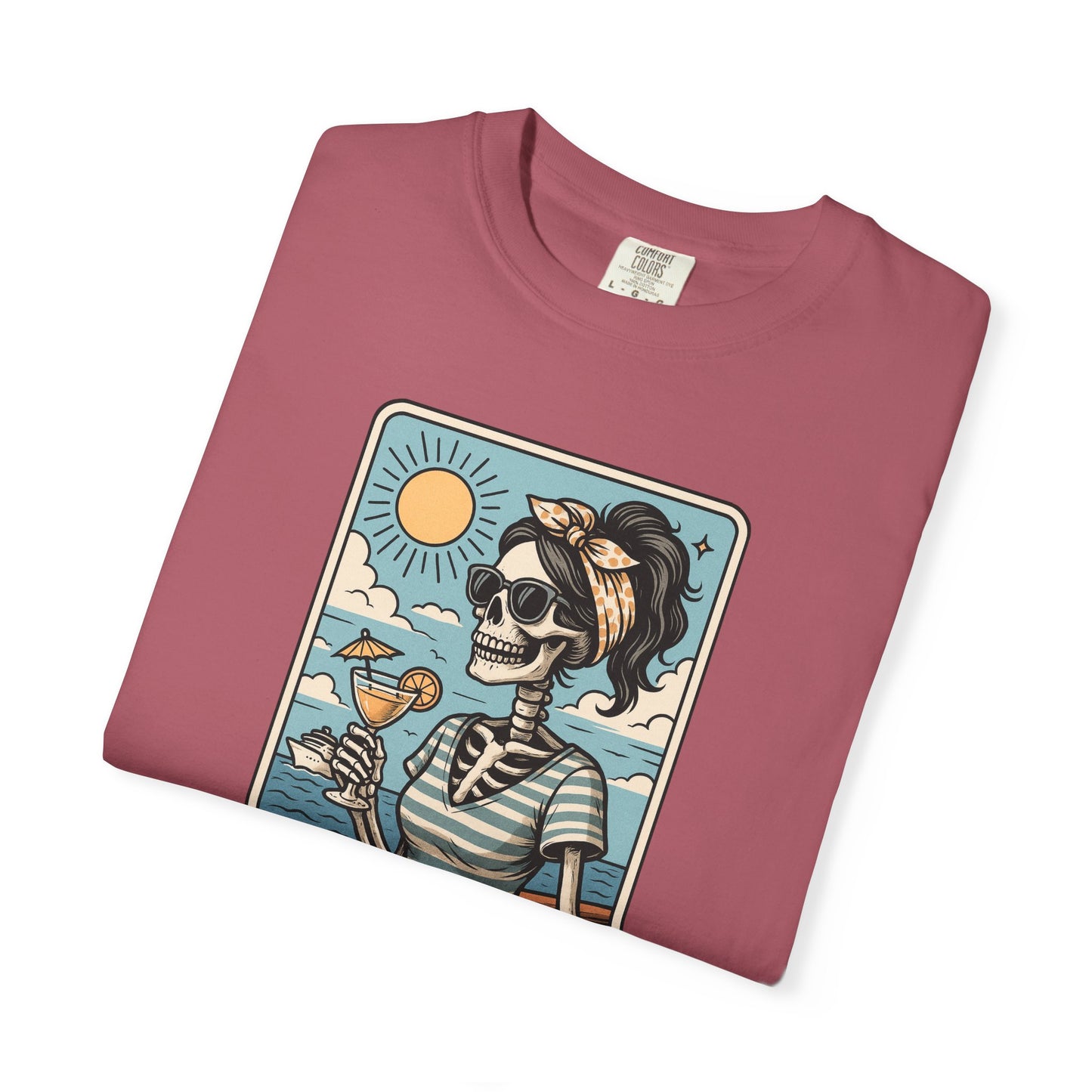The Cruise Mom Shirt, Comfort Colors® Skeleton Tarot Card T-Shirt, Nautical Summer Vacation Tee, Funny Gift for Cruising Mama