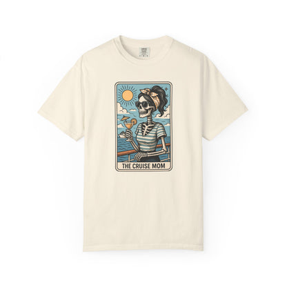 The Cruise Mom Shirt, Comfort Colors® Skeleton Tarot Card T-Shirt, Nautical Summer Vacation Tee, Funny Gift for Cruising Mama