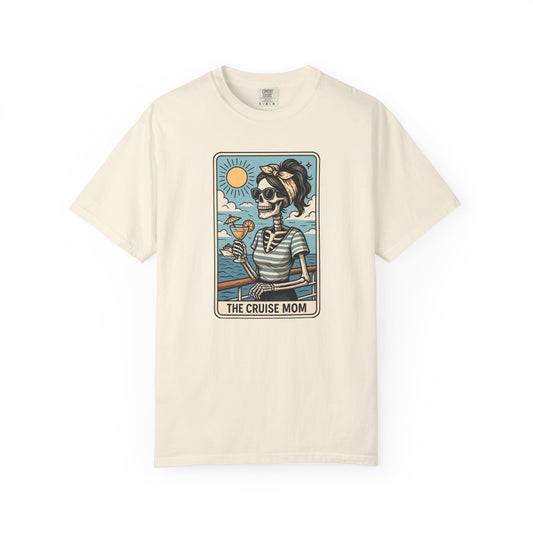 The Cruise Mom Shirt, Comfort Colors® Skeleton Tarot Card T-Shirt, Nautical Summer Vacation Tee, Funny Gift for Cruising Mama