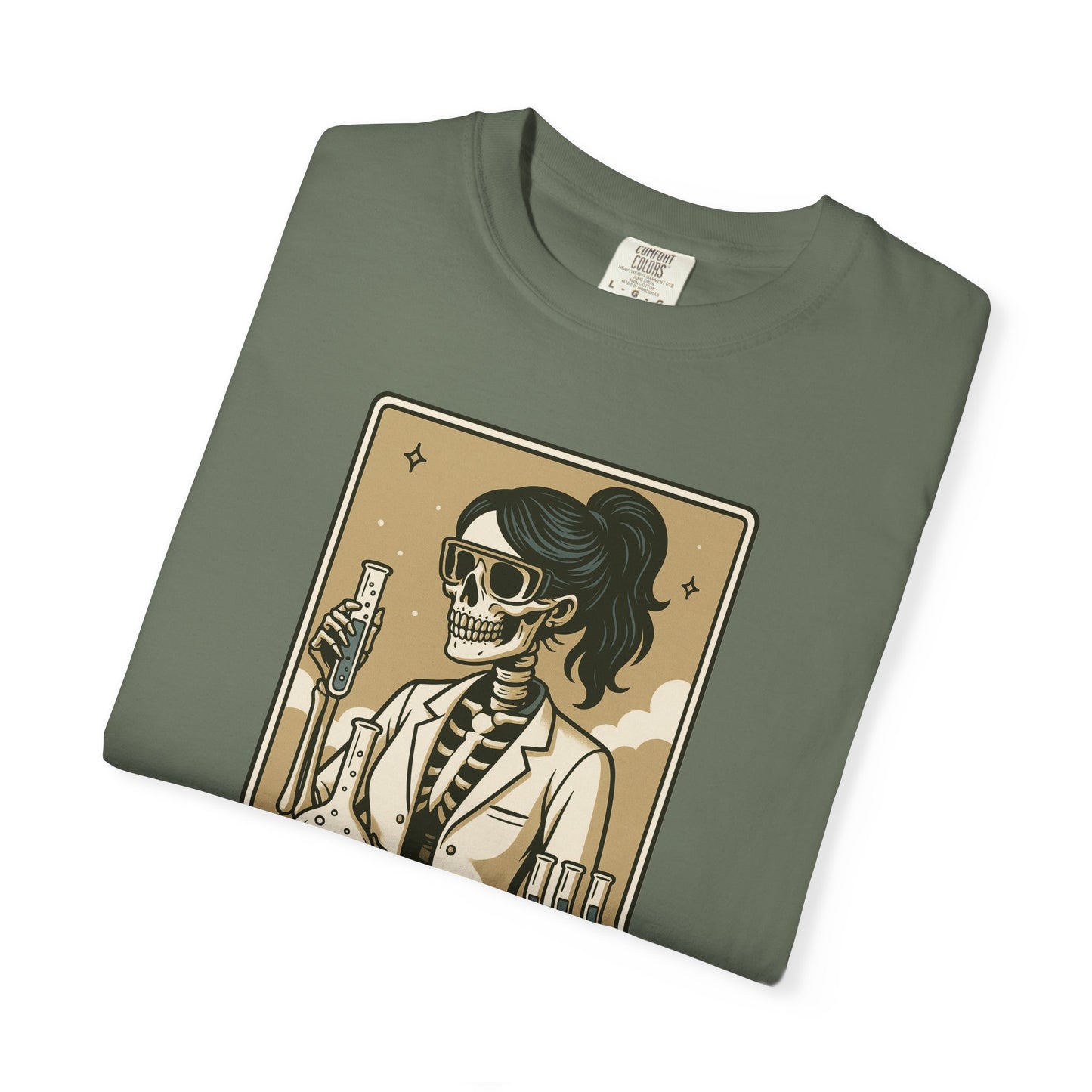The Science Teacher Skeleton Shirt Funny Chemistry Teacher Tee on Comfort Colors®, Spooky STEM Gift for Educators, Halloween Teacher Gift