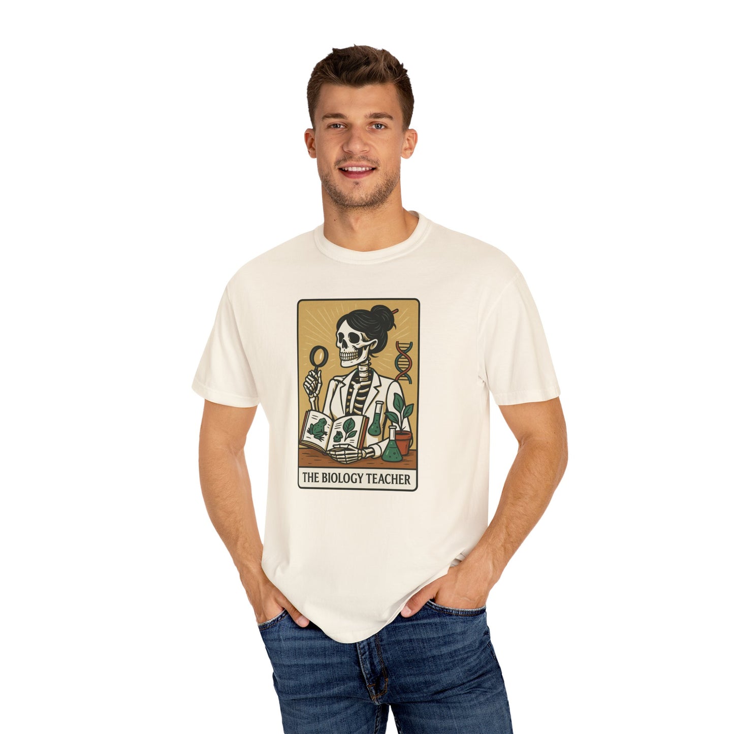 The Biology Teacher Shirt Comfort Colors® Skeleton Science, Funny Halloween Gift for Botanists and Science Lovers, back to school gift