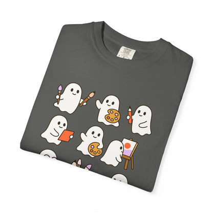 Comfort Colors® Art Teacher Ghost Shirt Halloween Artist Tee Cute Creative Ghosts Fall Gift for Art Lovers Coquette Classroom Style