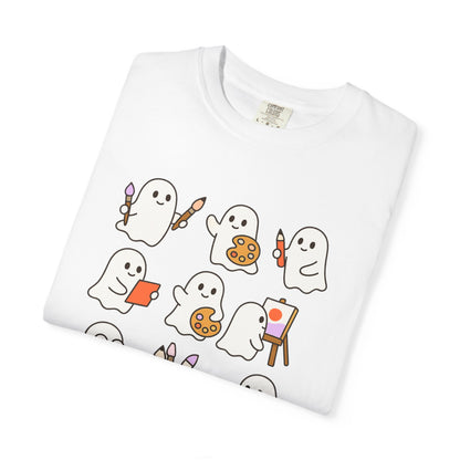 Comfort Colors® Art Teacher Ghost Shirt Halloween Artist Tee Cute Creative Ghosts Fall Gift for Art Lovers Coquette Classroom Style
