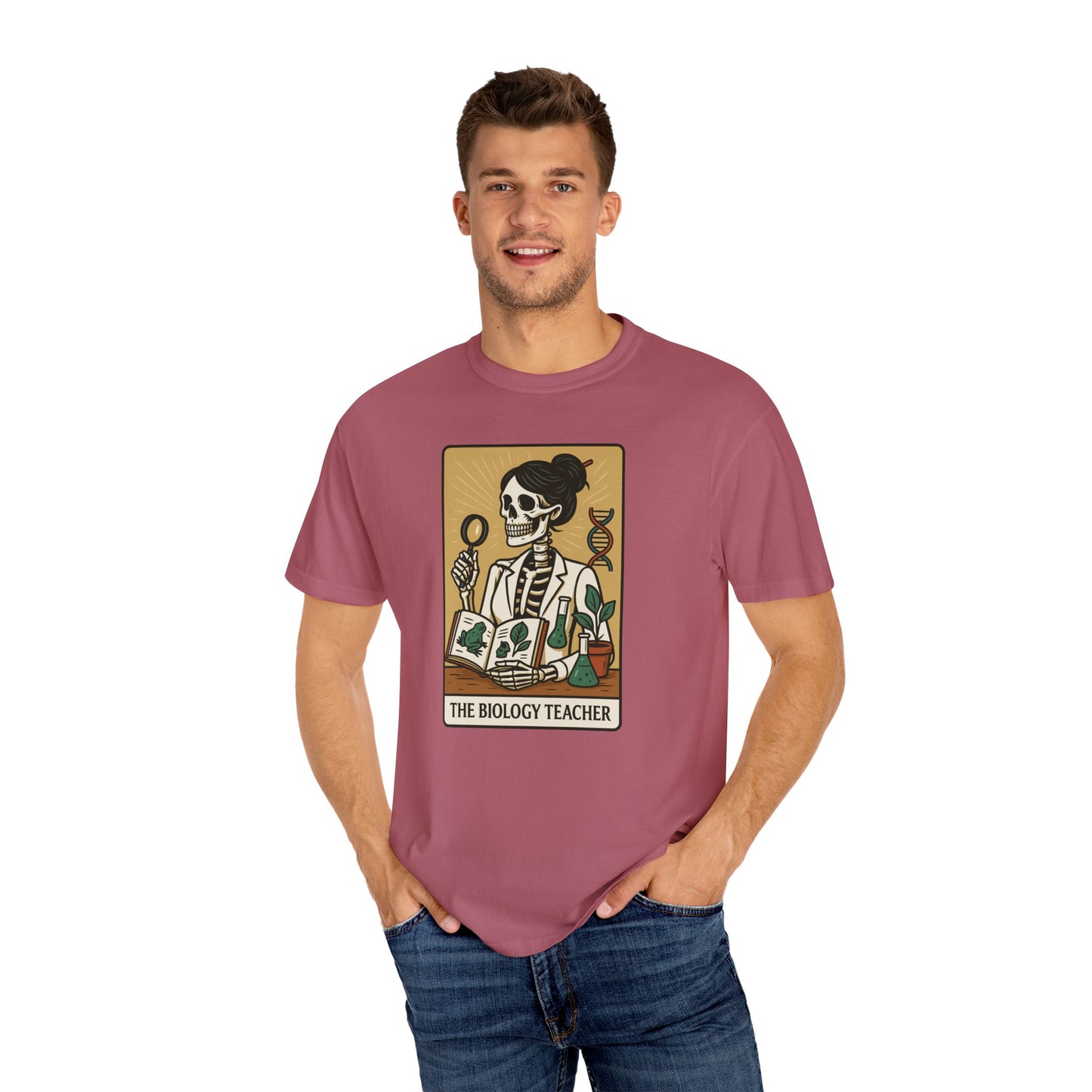 The Biology Teacher Shirt Comfort Colors® Skeleton Science, Funny Halloween Gift for Botanists and Science Lovers, back to school gift