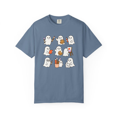 Comfort Colors® Art Teacher Ghost Shirt Halloween Artist Tee Cute Creative Ghosts Fall Gift for Art Lovers Coquette Classroom Style