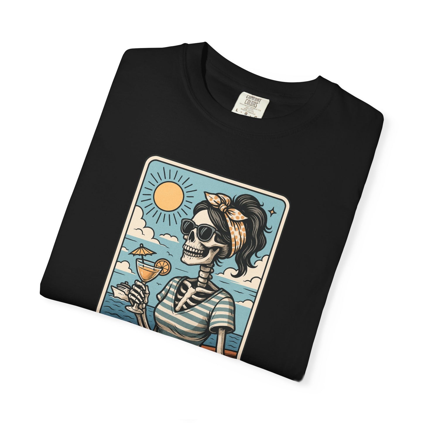 The Cruise Mom Shirt, Comfort Colors® Skeleton Tarot Card T-Shirt, Nautical Summer Vacation Tee, Funny Gift for Cruising Mama