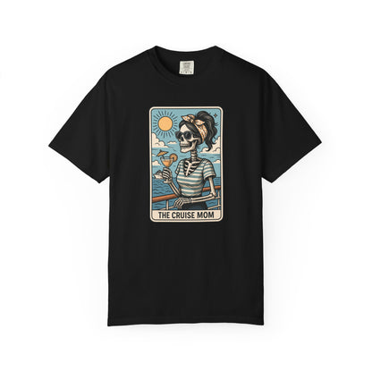 The Cruise Mom Shirt, Comfort Colors® Skeleton Tarot Card T-Shirt, Nautical Summer Vacation Tee, Funny Gift for Cruising Mama