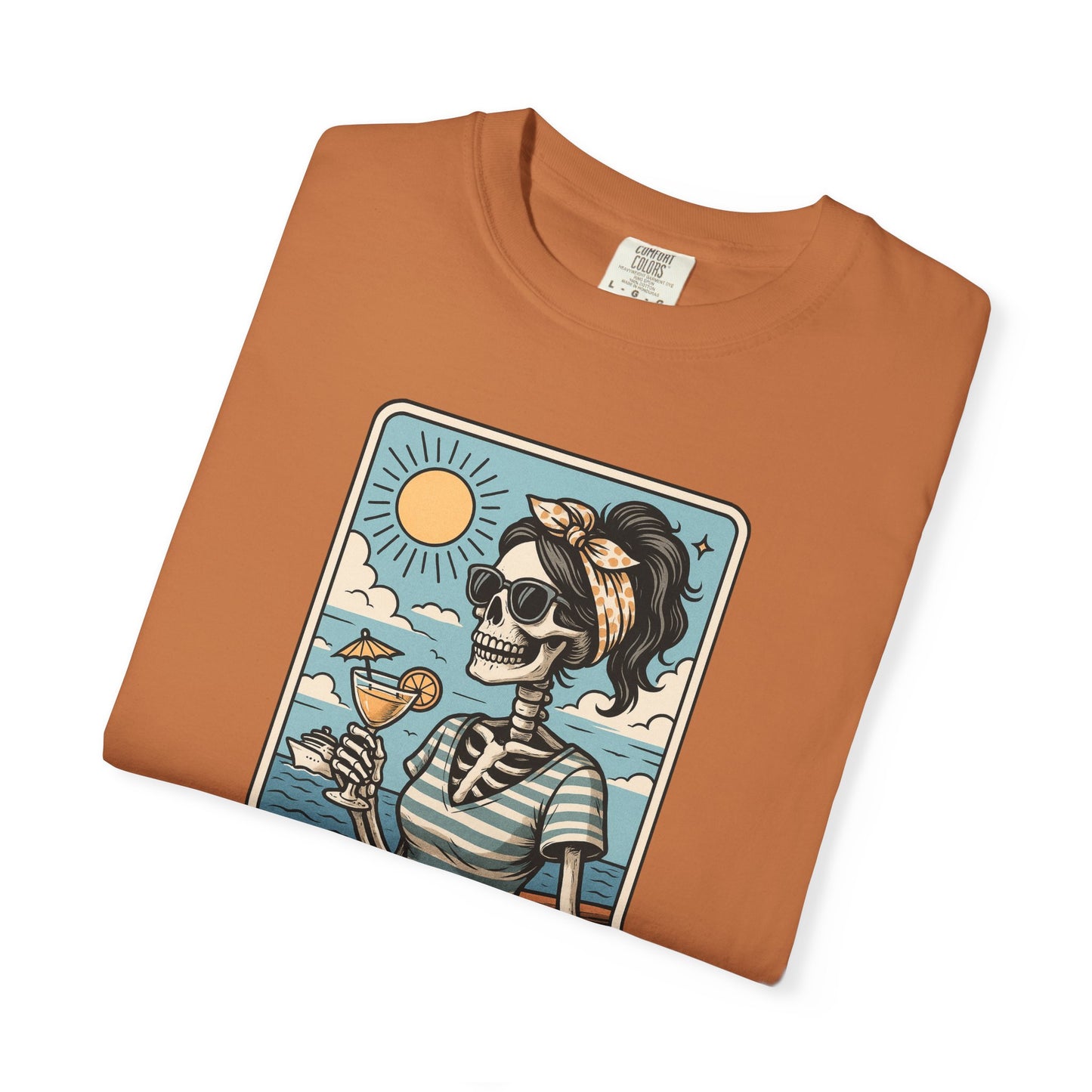 The Cruise Mom Shirt, Comfort Colors® Skeleton Tarot Card T-Shirt, Nautical Summer Vacation Tee, Funny Gift for Cruising Mama