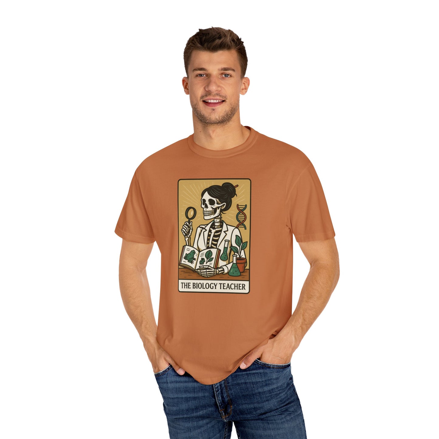 The Biology Teacher Shirt Comfort Colors® Skeleton Science, Funny Halloween Gift for Botanists and Science Lovers, back to school gift