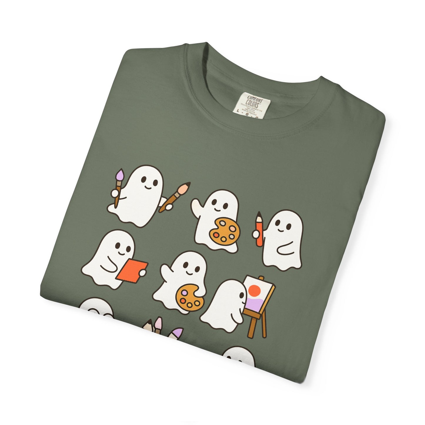 Comfort Colors® Art Teacher Ghost Shirt Halloween Artist Tee Cute Creative Ghosts Fall Gift for Art Lovers Coquette Classroom Style