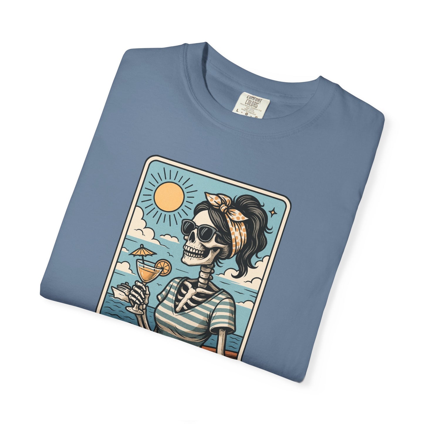 The Cruise Mom Shirt, Comfort Colors® Skeleton Tarot Card T-Shirt, Nautical Summer Vacation Tee, Funny Gift for Cruising Mama