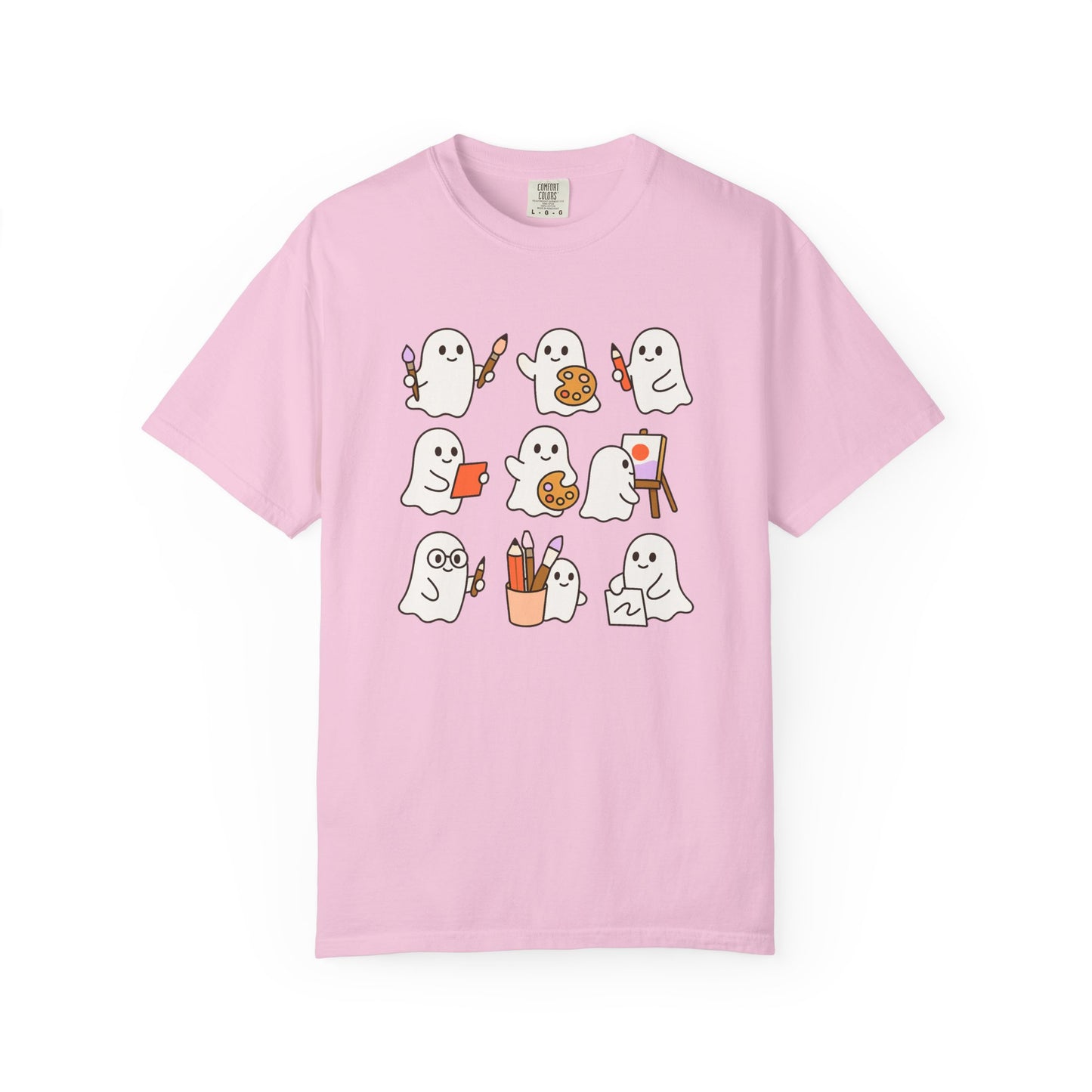 Comfort Colors® Art Teacher Ghost Shirt Halloween Artist Tee Cute Creative Ghosts Fall Gift for Art Lovers Coquette Classroom Style