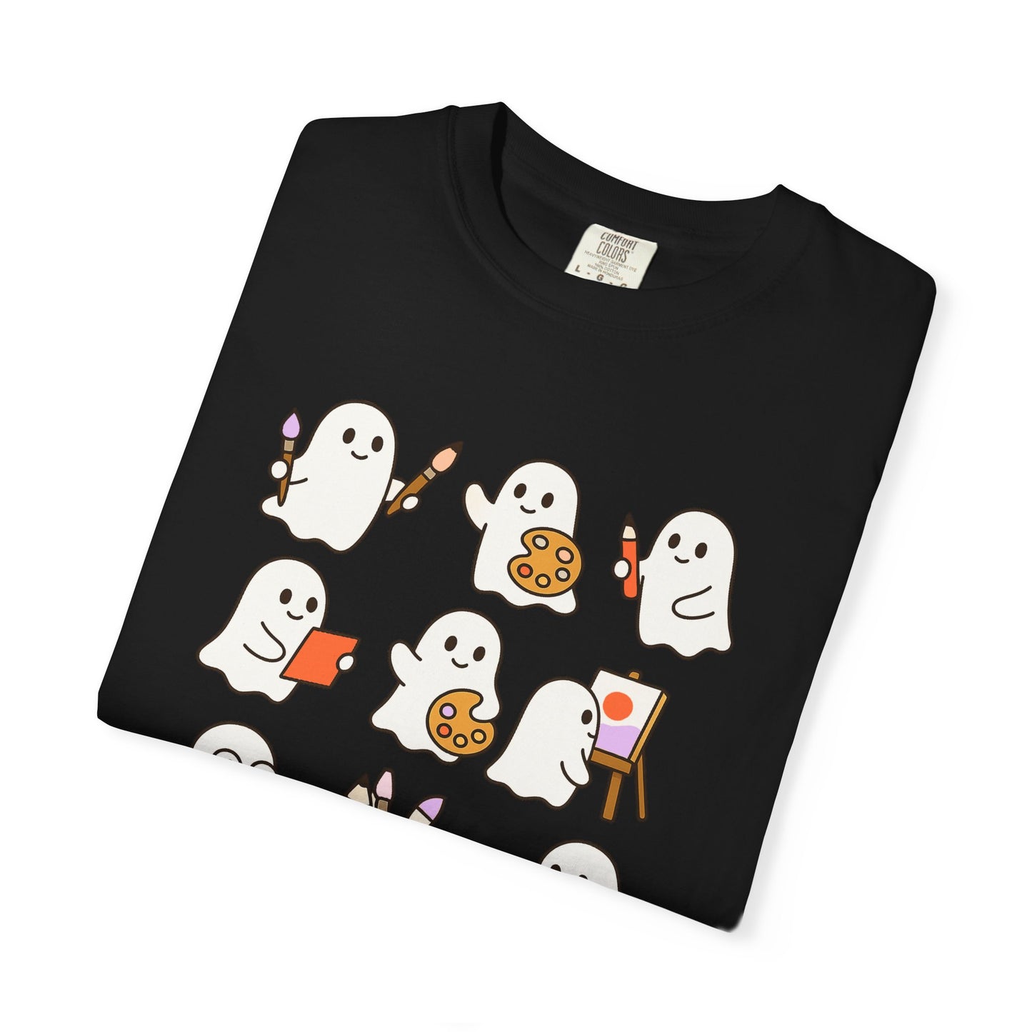 Comfort Colors® Art Teacher Ghost Shirt Halloween Artist Tee Cute Creative Ghosts Fall Gift for Art Lovers Coquette Classroom Style