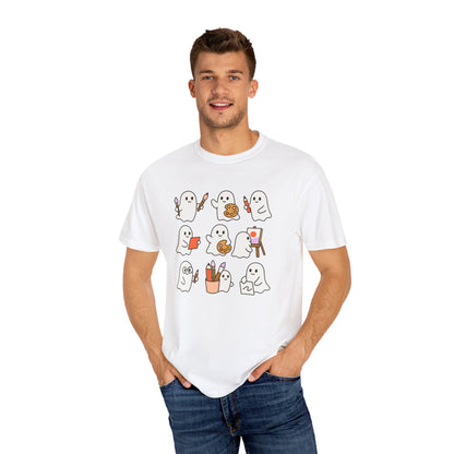 Comfort Colors® Art Teacher Ghost Shirt Halloween Artist Tee Cute Creative Ghosts Fall Gift for Art Lovers Coquette Classroom Style