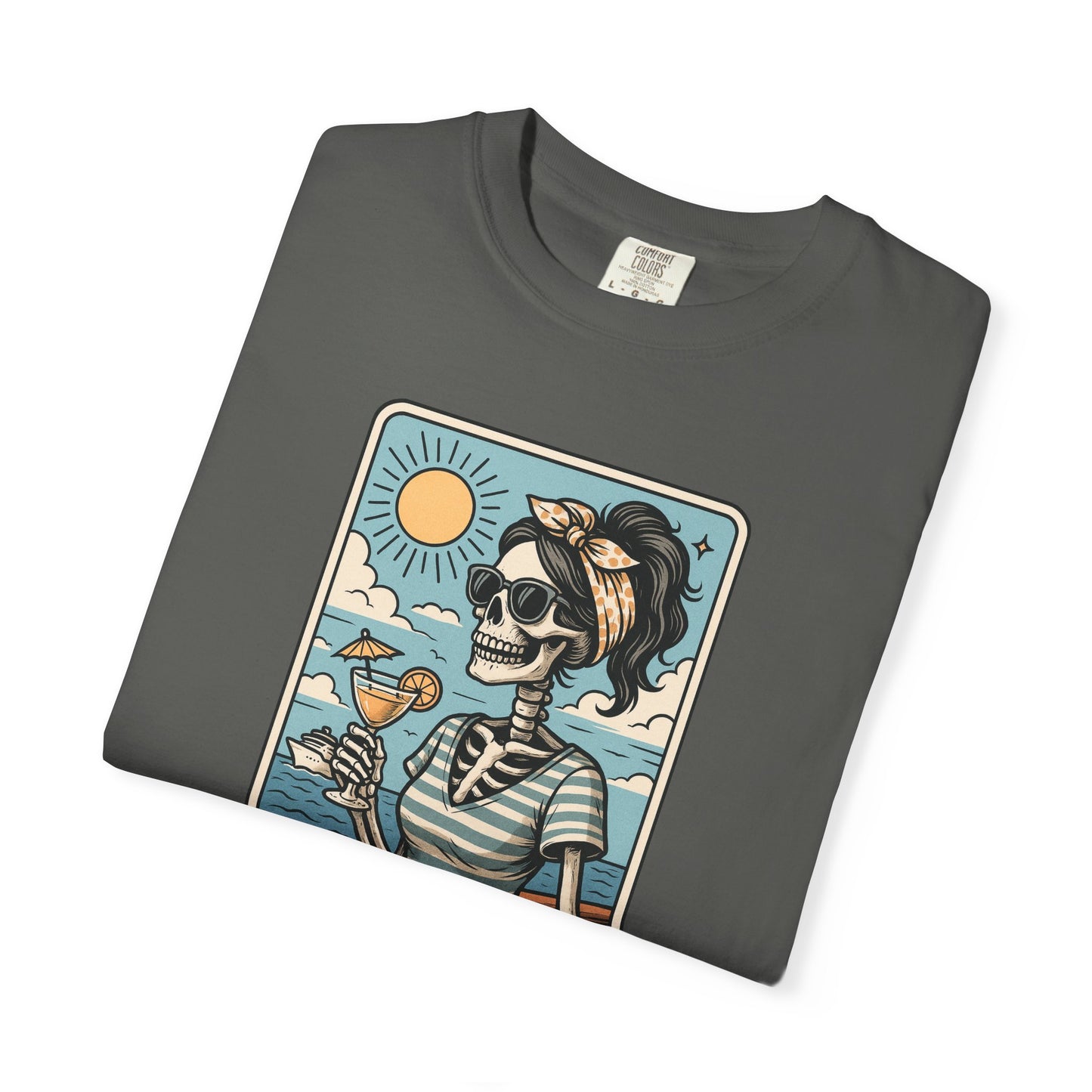 The Cruise Mom Shirt, Comfort Colors® Skeleton Tarot Card T-Shirt, Nautical Summer Vacation Tee, Funny Gift for Cruising Mama