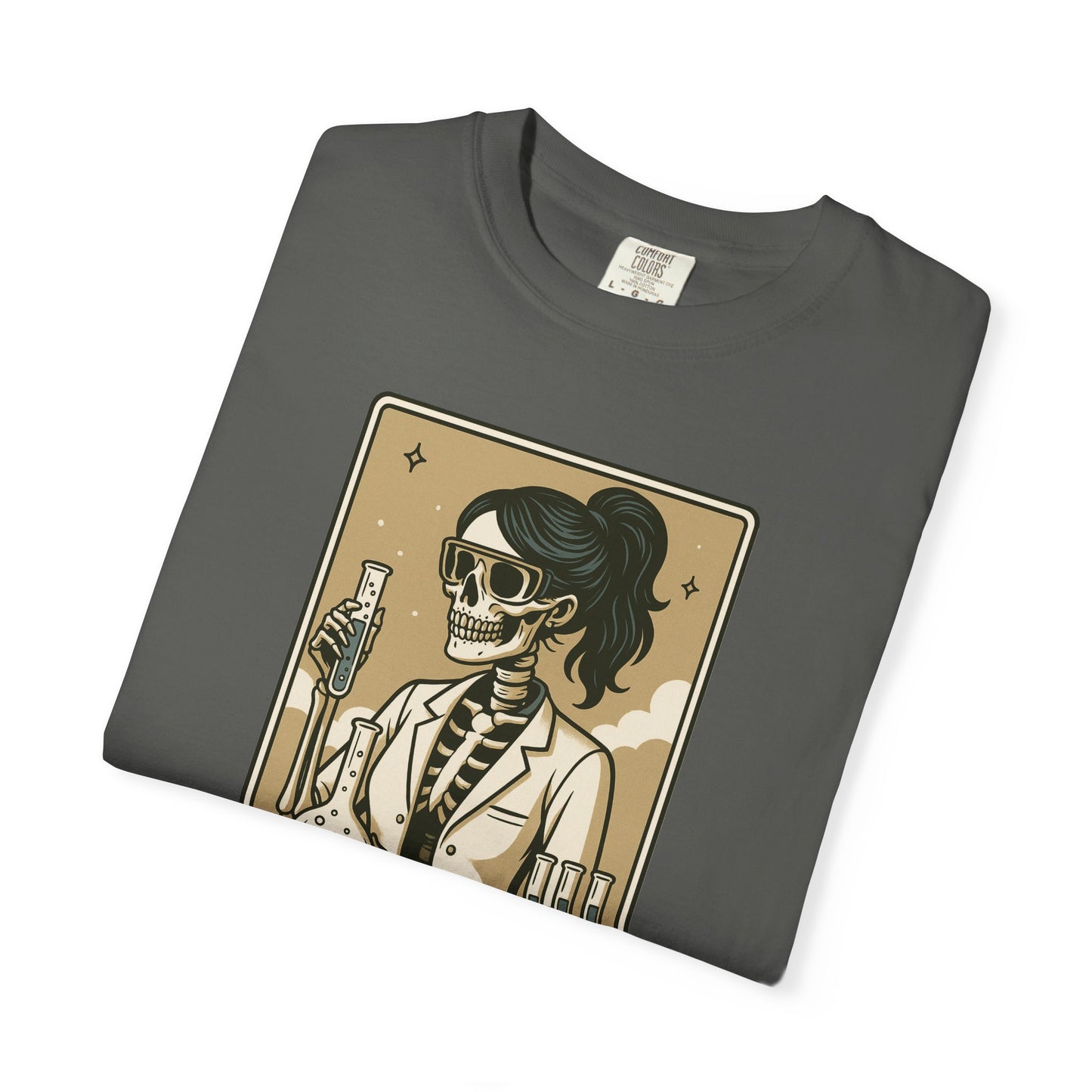 The Science Teacher Skeleton Shirt Funny Chemistry Teacher Tee on Comfort Colors®, Spooky STEM Gift for Educators, Halloween Teacher Gift