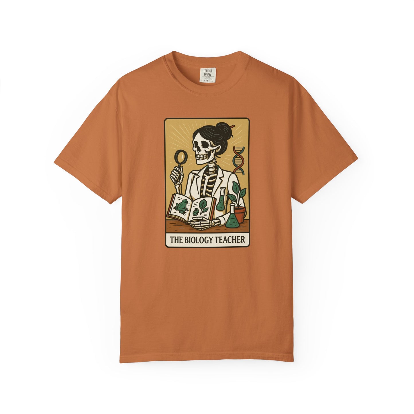 The Biology Teacher Shirt Comfort Colors® Skeleton Science, Funny Halloween Gift for Botanists and Science Lovers, back to school gift