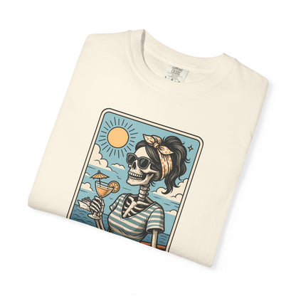 The Cruise Mom Shirt, Comfort Colors® Skeleton Tarot Card T-Shirt, Nautical Summer Vacation Tee, Funny Gift for Cruising Mama